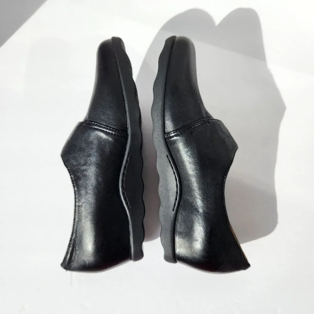 Dansko Marisa Black Leather Wedge Womens Size 39 US 8.5 - 9 Slip-on Comfort